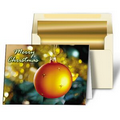 3D Christmas Card Picture Lenticular Print w/ Orange Christmas Ornament